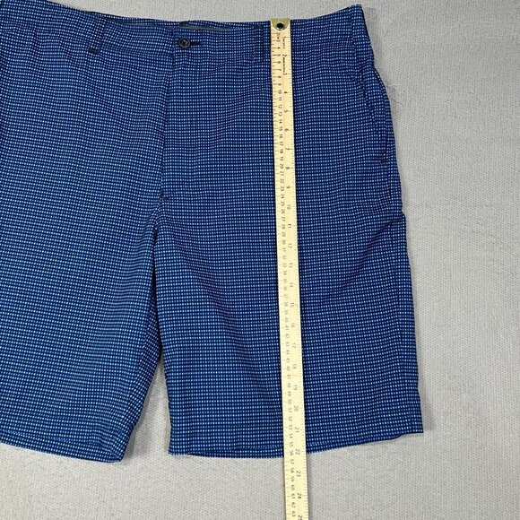 Ben Hogan Shorts Chino Mens Blue Plaid Check Golf Stretch Flat Front Size 38 - Picture 4 of 10